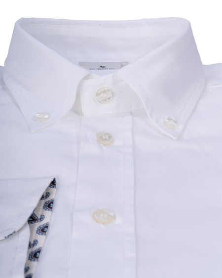 Shop ETRO  Shirt: Etro cotton shirt.
Regular fit.
Buttons.
Logo.
Button down collar.
Composition: 96% Cotton 4% Elastane.
Made in Italy.. 16365 8784-0990